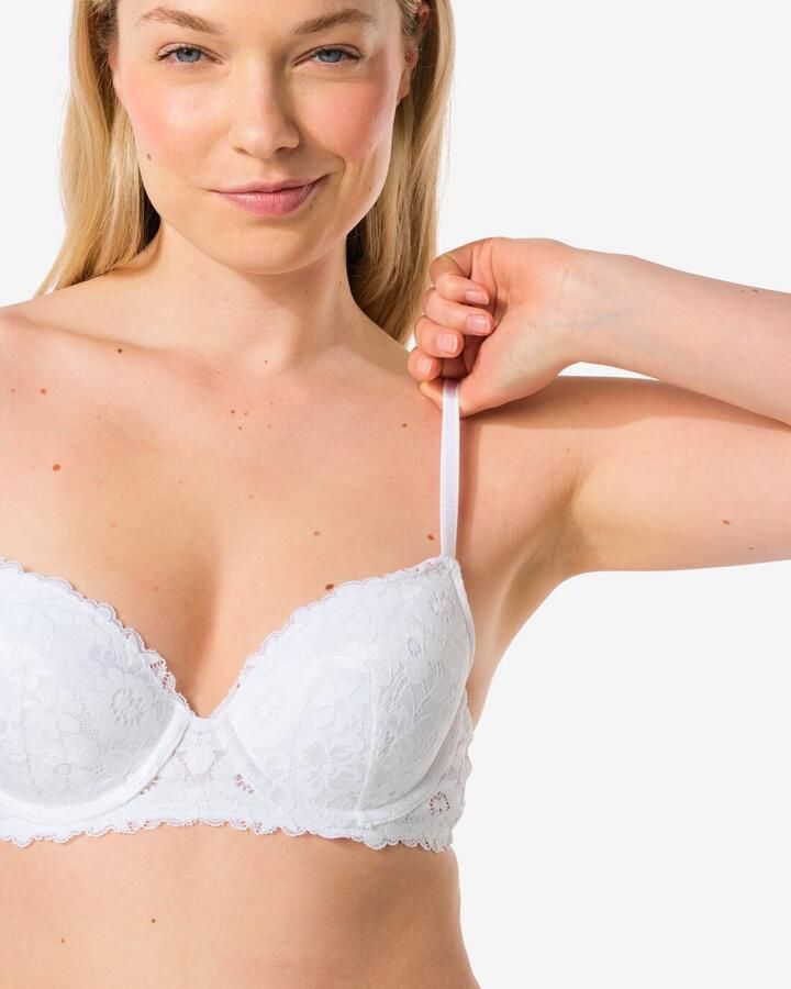 HEMA Voorgevormde Bh Met Kant Met Beugel Wit (wit) - Foto 2