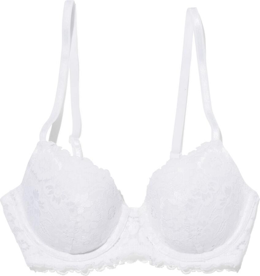 HEMA Voorgevormde Bh Met Kant Met Beugel Wit (wit)