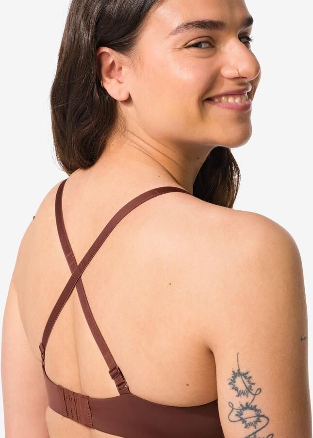HEMA Voorgevormde Bh Zonder Beugel Recycled Micro Donkerbruin (donkerbruin) - Foto 4