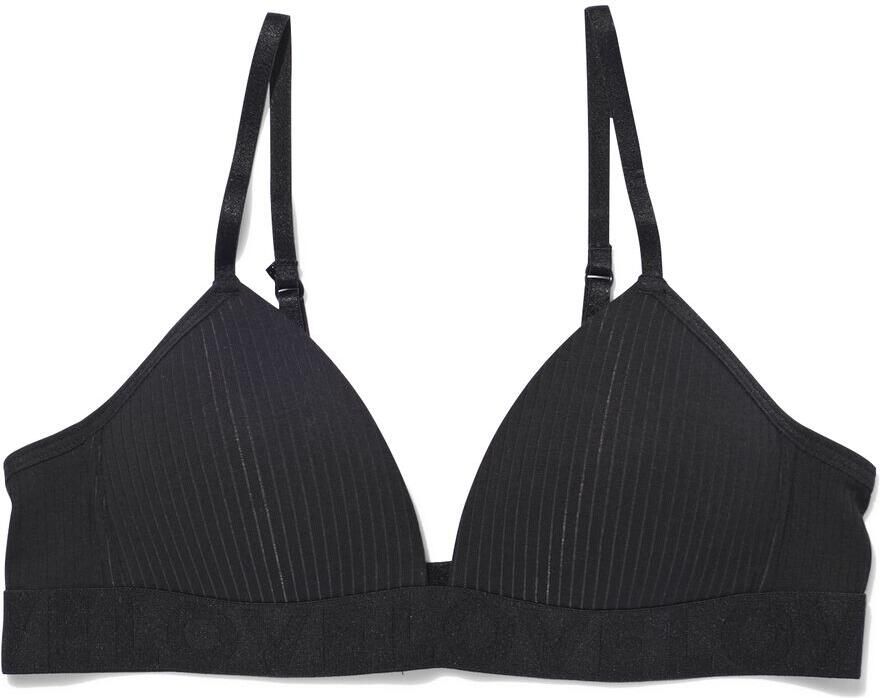 HEMA Voorgevormde Bh Zonder Beugel Katoen Zwart (zwart)