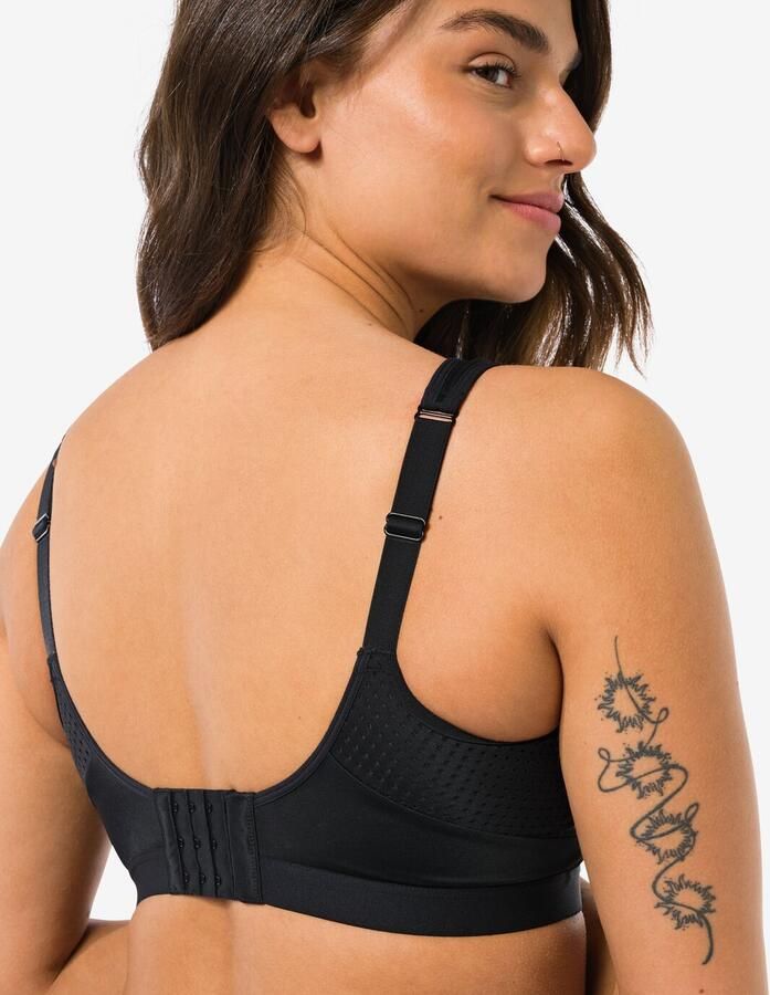 HEMA Voorgevormde Sportbh Heavy Support Met Beugel B-F Zwart (zwart) - Foto 4