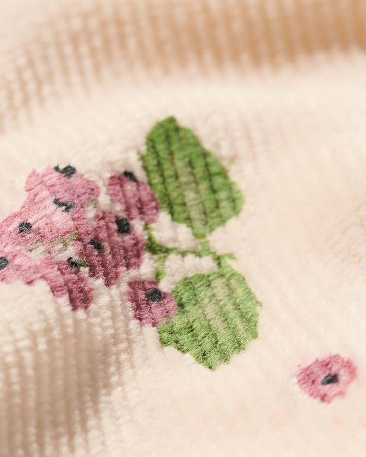 HEMA Baby Sweater Ribvelours Met Ruffles Ecru (ecru)