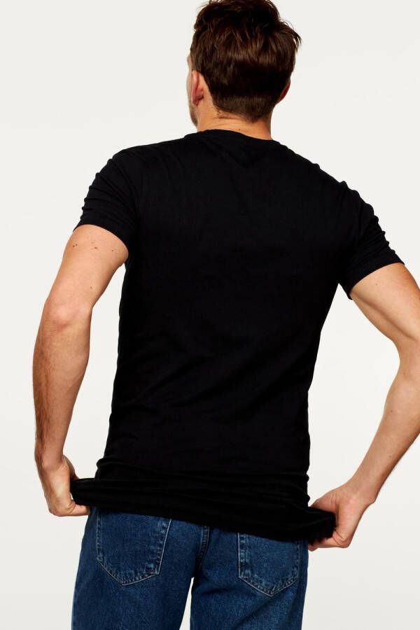 HEMA Heren T-shirt Slim Fit O-hals Zwart (zwart)