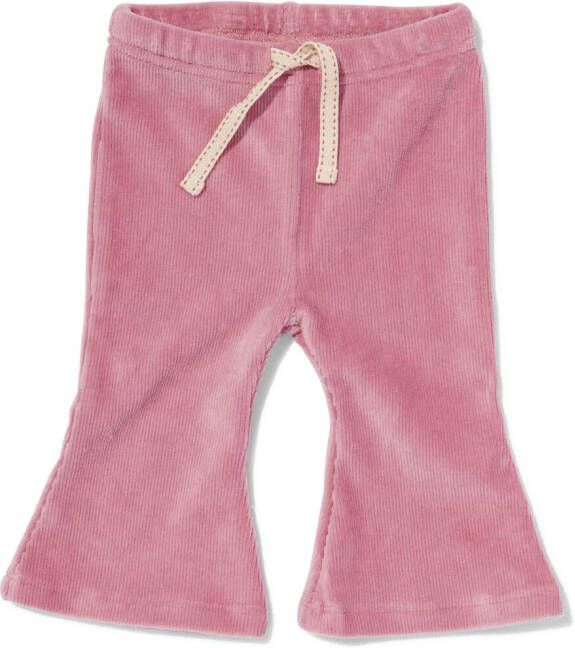 HEMA Baby Legging Flared Rib Velours Roze (roze)