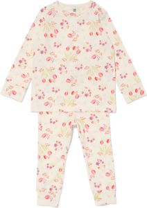 HEMA Baby Pyjama Katoen Bloe Gebroken Wit (gebroken wit)