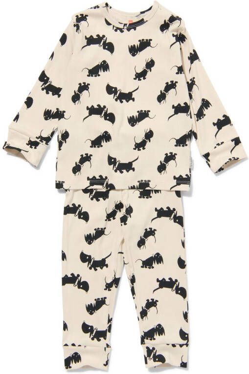 HEMA Baby Pyjama Rib Katoen stretch Takkie Wit (wit)