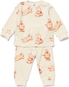 HEMA Baby Pyjama Velours Beren Gebroken Wit (gebroken wit)