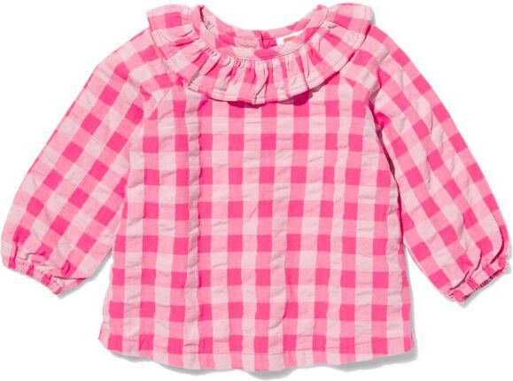 HEMA Baby Shirt Ruiten Roze (roze)