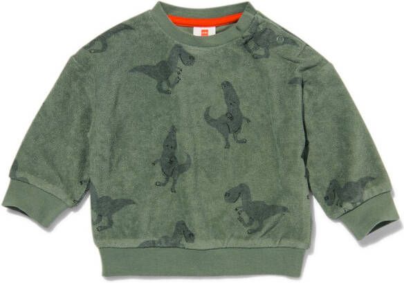 HEMA Baby Sweater Badstof Groen (groen)