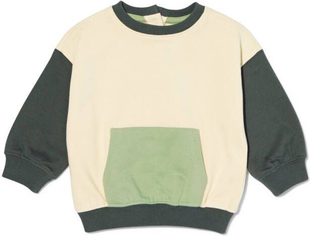 HEMA Baby Sweater Kleurblokken Groen (groen)