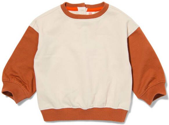 HEMA Baby Sweater Met Kleurblokken Bruin (bruin)