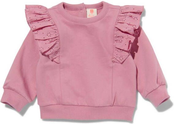 HEMA Baby Sweater Met Ruffle Roze (roze)