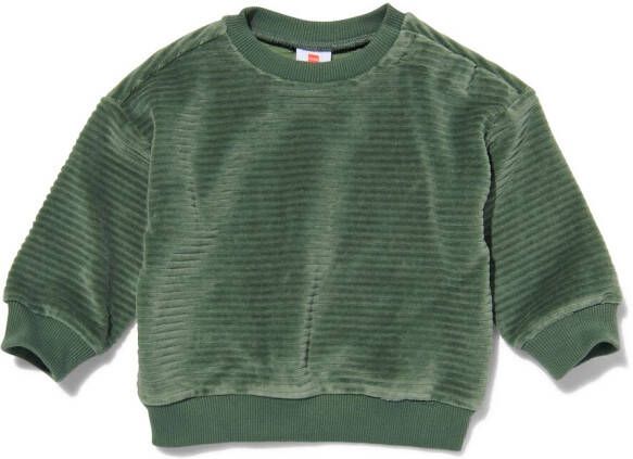 HEMA Baby Sweater Rib Velours Groen (groen)
