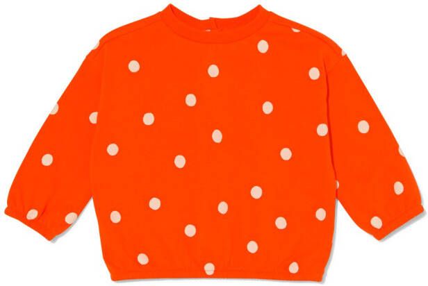 HEMA Baby Sweater Stippen Oranje (oranje)