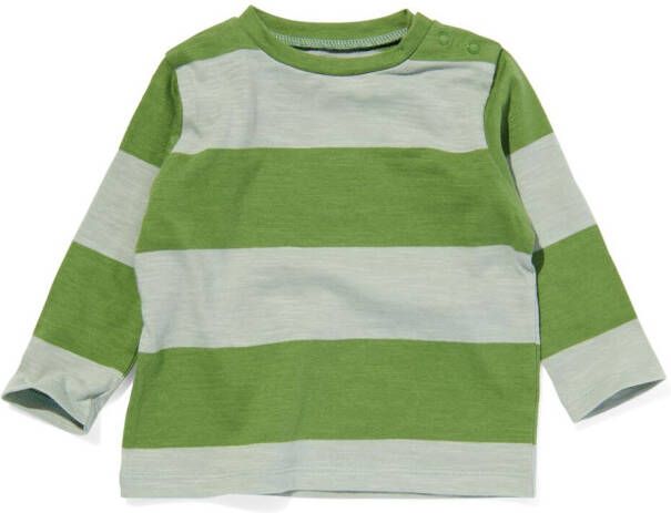 HEMA Baby T-shirt Met Strepen Groen (groen)