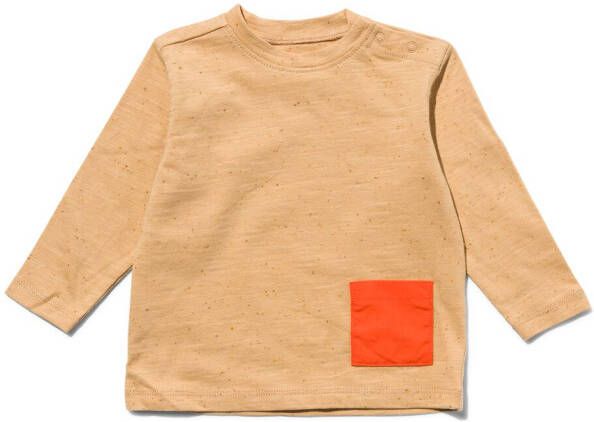 HEMA Baby T-shirt Met Zakje (bruin)