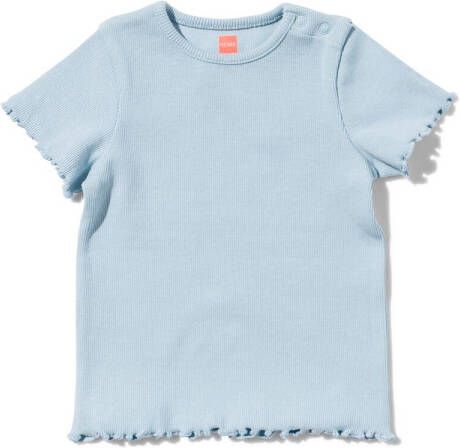HEMA Baby T-shirts Rib 2 Stuks Lichtblauw (lichtblauw)
