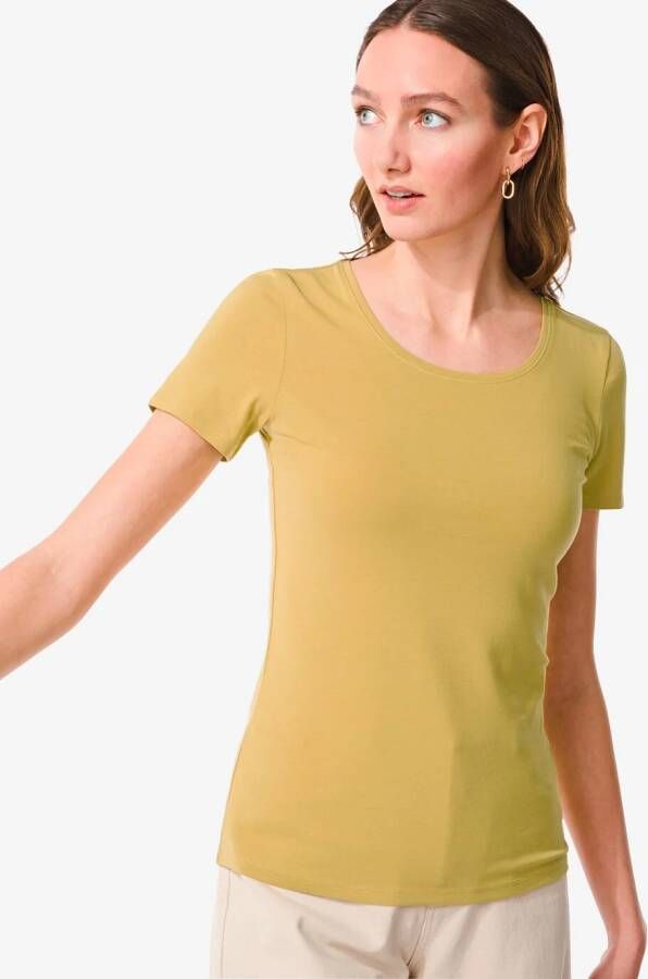 HEMA Dames Basis T-shirt Geel (geel)
