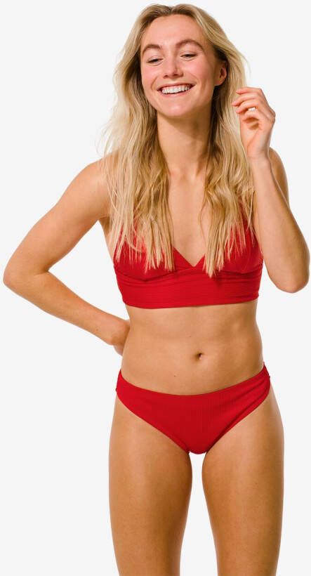 HEMA Dames Bikinibroekje Middelhoge Taille Rood (rood)
