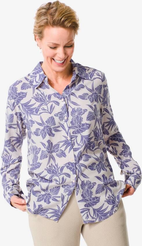 HEMA Dames Blouse Bobbie Donkerblauw (donkerblauw)