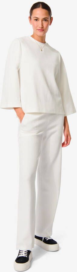 HEMA Dames Broek Kacey Met Structuur (wit)