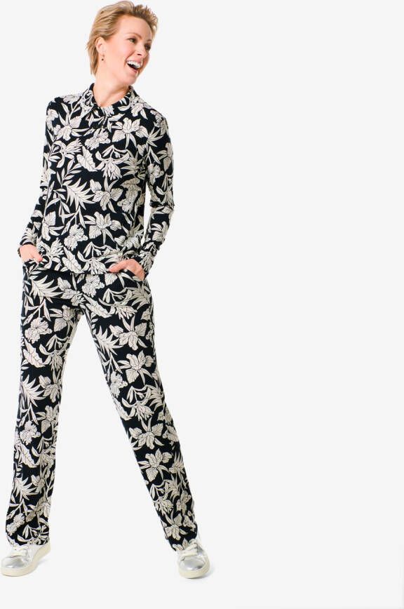 HEMA Dames Broek Merry Met Hoge Taille Zwart (zwart)