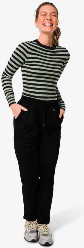 HEMA Dames Broek Mindy Piqué Zwart (zwart)