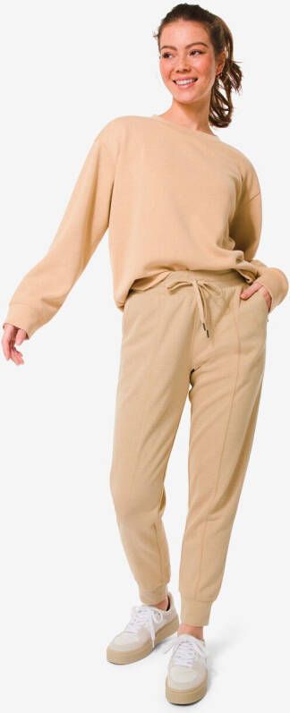 HEMA Dames Broek Olive Piqué Zand (zand)