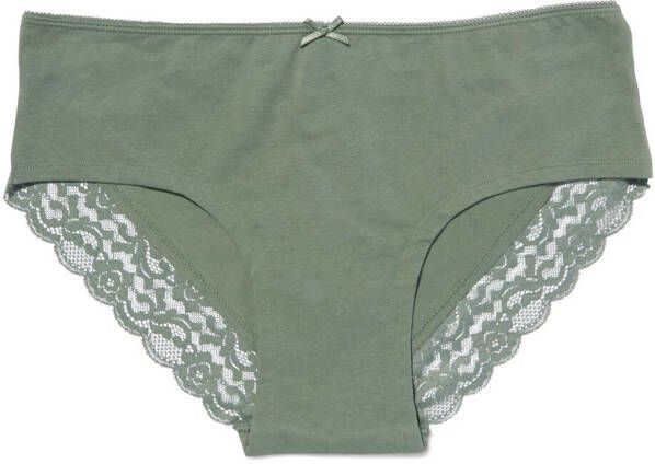 HEMA Dames Hipster Katoen Met Kant Groen (groen)