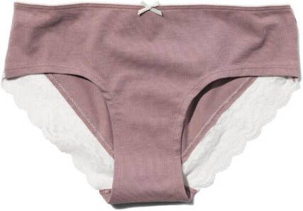 HEMA Dames Hipster Katoen Met Kant Roze (roze)