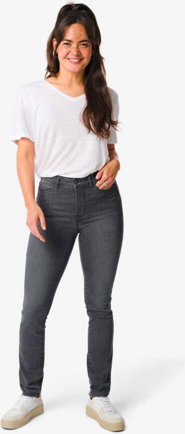 HEMA Dames Jeans Shaping Skinny Fit Middengrijs (middengrijs)