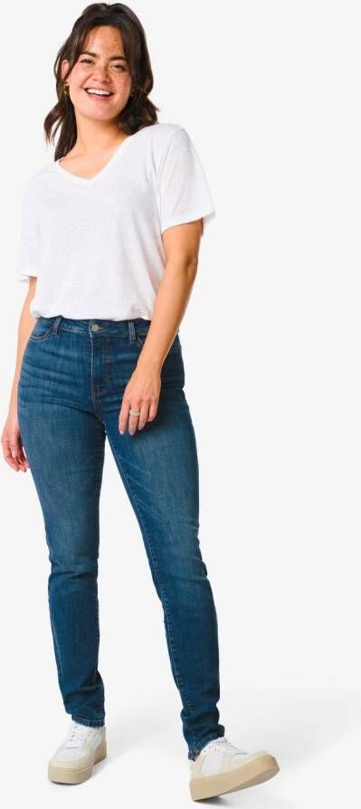 HEMA Dames Jeans Skinny Fit Middenblauw (middenblauw)