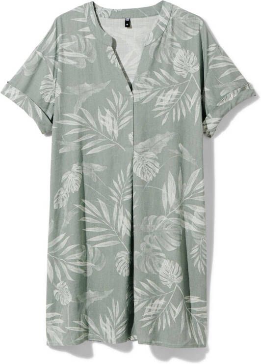 HEMA Dames Jurk Sola Met Linnen Groen (groen)