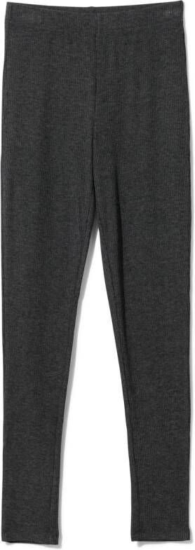 HEMA Dames Lounge Legging Met Ribbels Donkergrijs (donkergrijs)