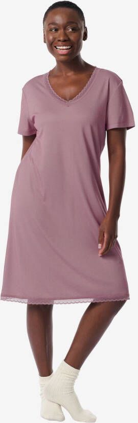 HEMA Dames Nachthemd Met Viscose Mauve (mauve)