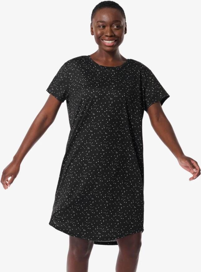 HEMA Dames Nachthemd Micro Zwart (zwart)