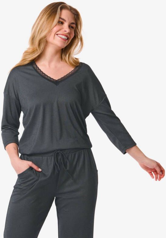 HEMA Dames Nachtshirt Met Viscose Zwart (zwart)