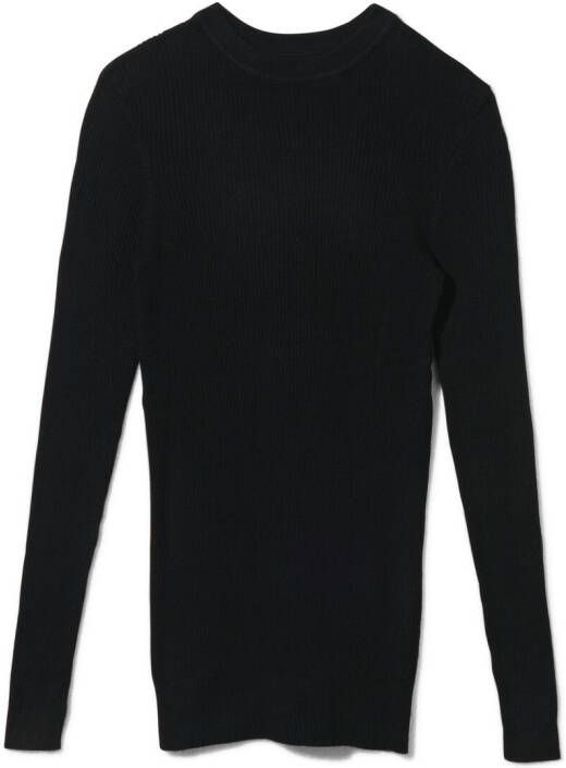 HEMA Dames Pullover Louisa Rib Zwart (zwart)