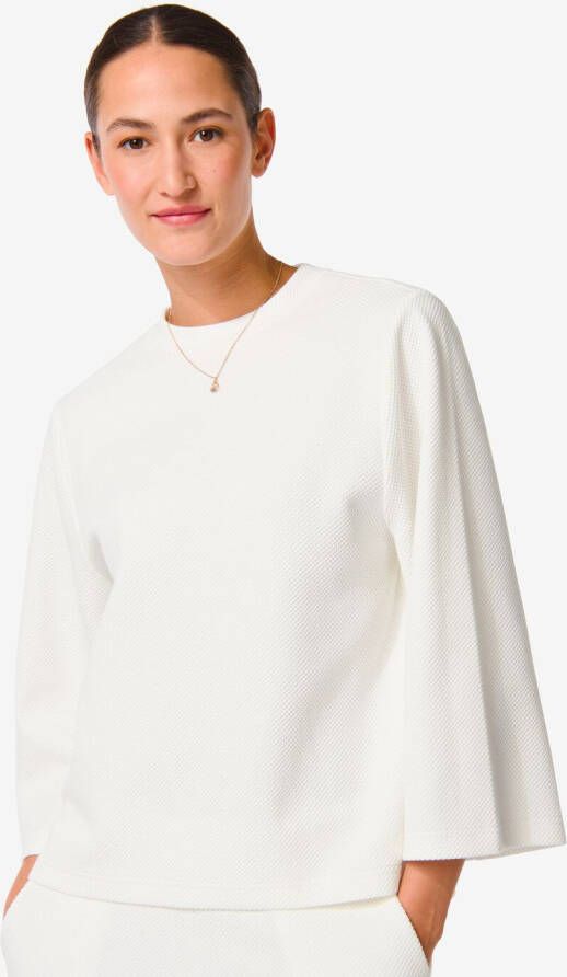 HEMA Dames Shirt Kacey Met Structuur Wit (wit)