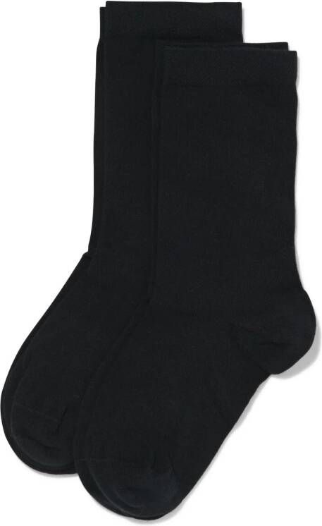 HEMA Dames Sokken Met Biologisch Katoen 2 Paar Zwart (zwart)