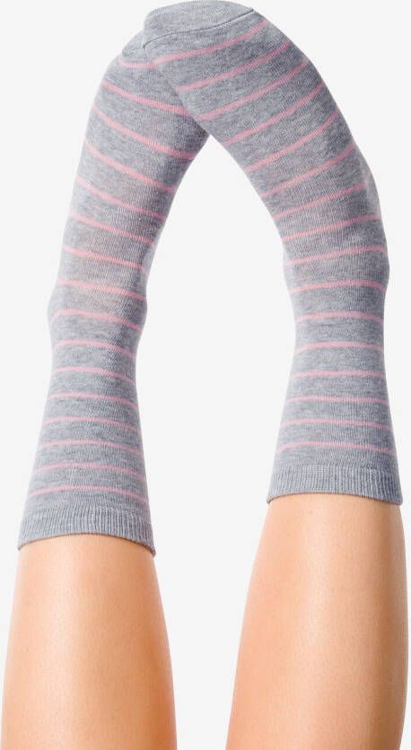 HEMA Dames Sokken Met Katoen 5 Paar Grijsmelange (grijsmelange)