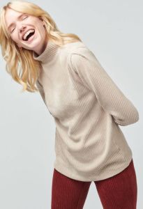 HEMA Dames Sweater Cassie Met Ribbels Zand (zand)