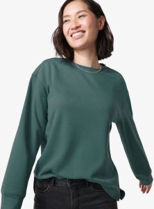 HEMA Dames Sweater Olive Piqué Groen (groen)