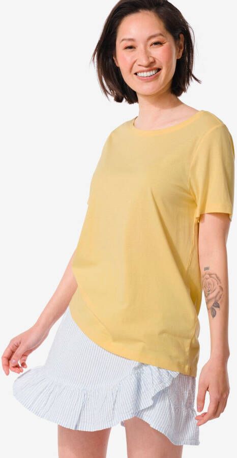 HEMA Dames T-shirt Alara Met Bamboe Geel (geel)