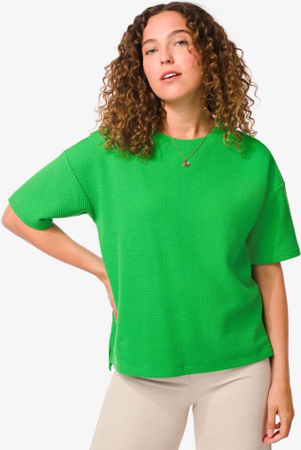 HEMA Dames T-shirt Cherry Groen (groen)