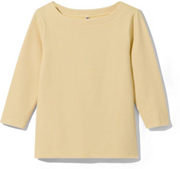 HEMA Dames T-shirt Kacey Met Structuur Geel (geel)