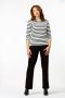 HEMA Dames T-shirt Streep Boothals Zwart wit (zwart wit) - Thumbnail 1