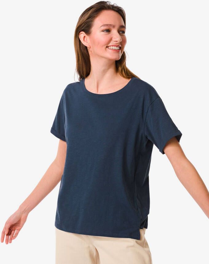 HEMA Dames T-shirt Zita (donkerblauw)