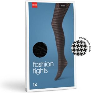 HEMA Fashionpanty Pied-de-poule 70 Denier Zwart (zwart)