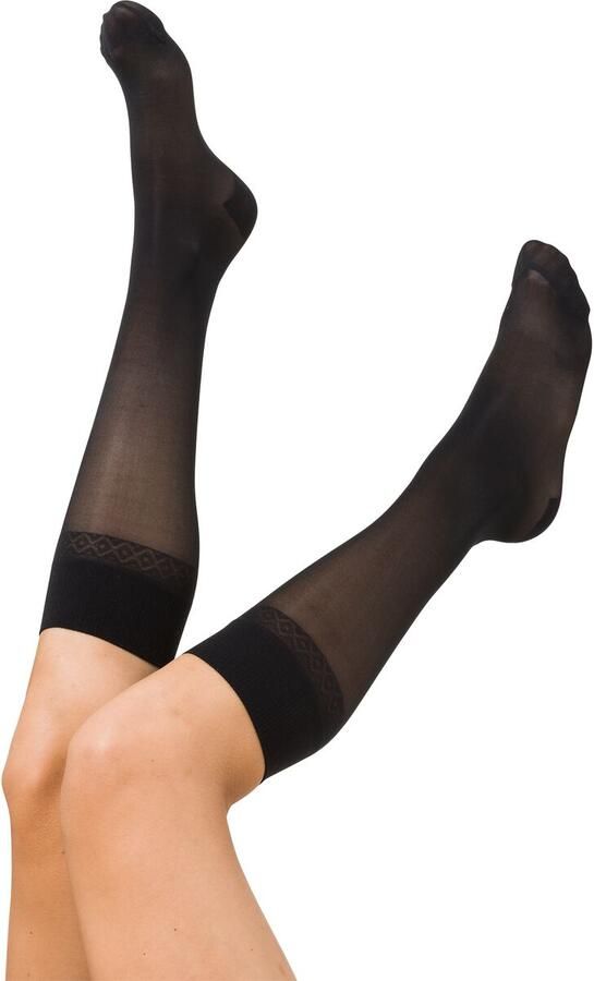 HEMA 2-pak Kniekousen Licht Ondersteunend 40 Denier Zwart (zwart)